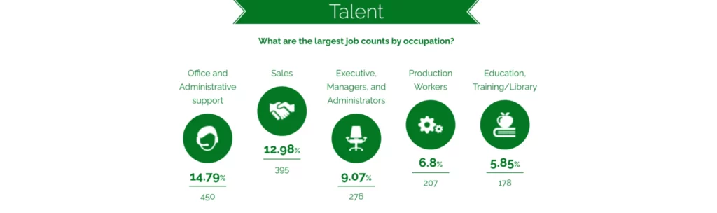 Largest job counts by occupation chart.