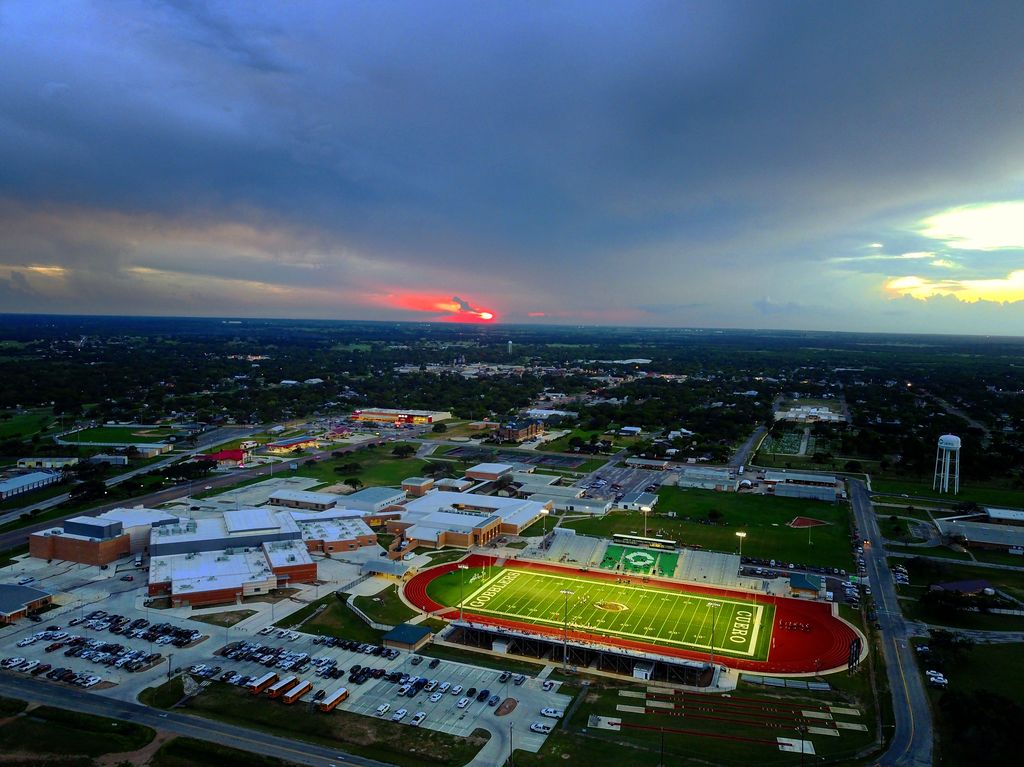 Sunset Aerial over Stadium